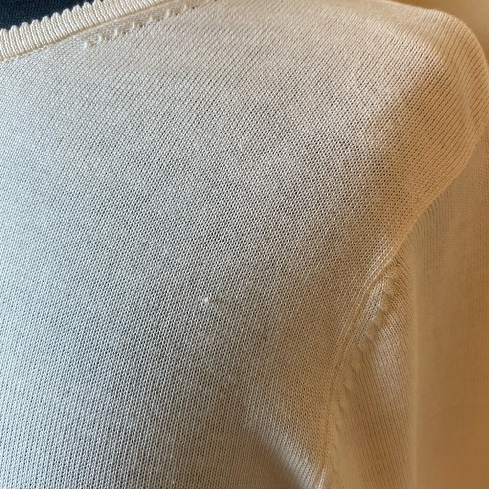 SILX Sweater Top White Silk Blend Long Sleeve Top Stretch Crewneck Pullover XL - Picture 6 of 9